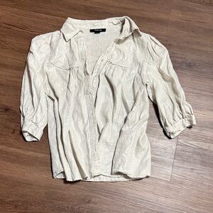 Women’s Shimmering Cream Button Down Shirt